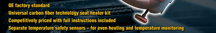 Universal carbon fibre technology seat heater kits for BMW vehicles